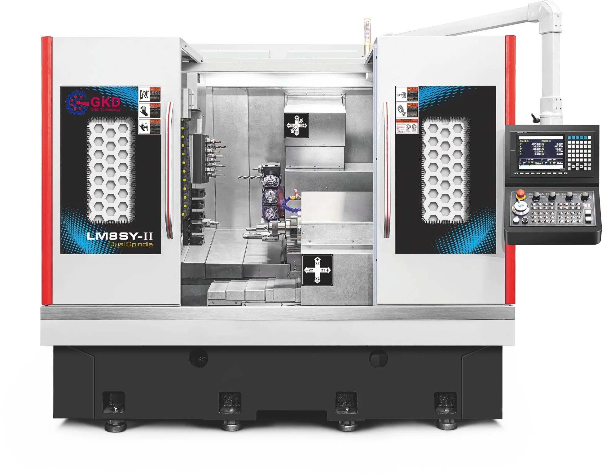 45 ángulo cama plana grande máquina de torneado y corte CNC, CNC horizontal torno Centro de máquina