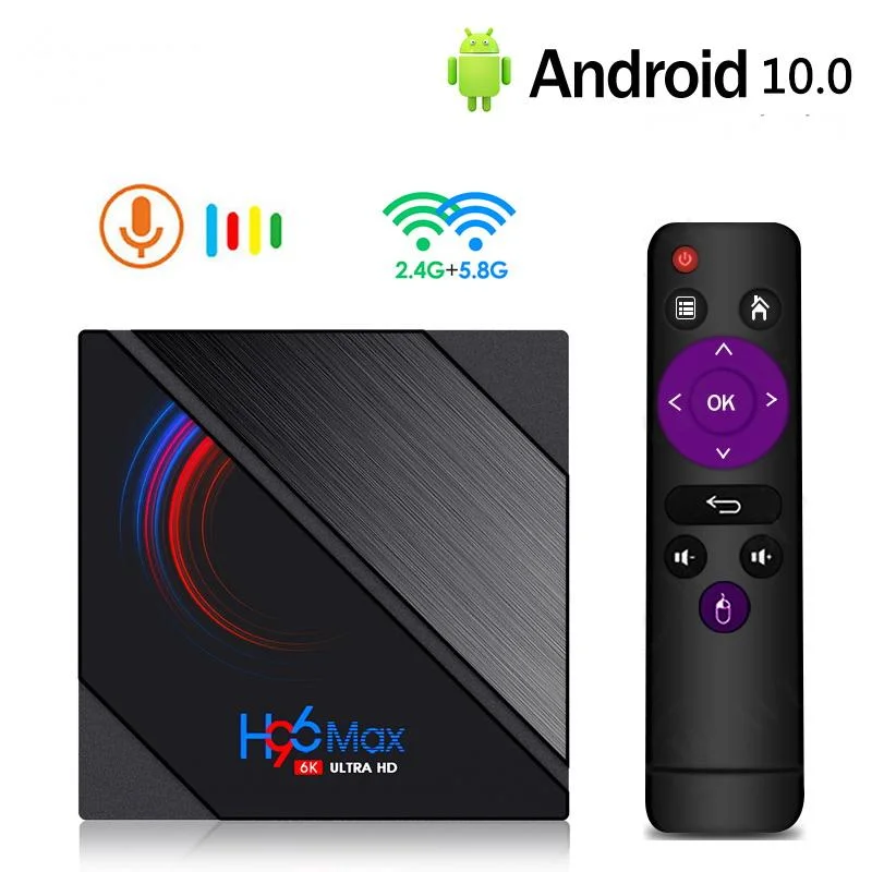 H96 Max H616 Android 10.0 Smart TV Box H616 Quad Core 4G 32g/64G 2.4G&5.0g Dual WiFi Bt4.0 6K HD Set-Top Box H96max Pk X96 Mate