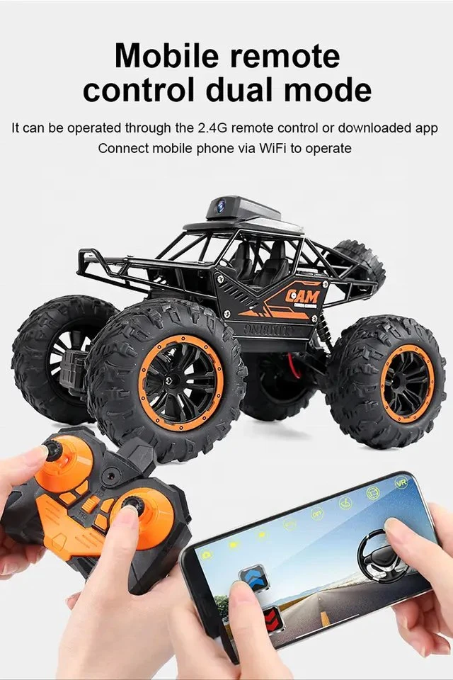 2.4G RC السيارة 360 درجة قم بتدوير تطبيق كاميرا WiFi 4WD تحكم لاسلكي عالي السرعة ألعاب تعمل على التحكم عن بعد في السيارة هوبي السيارة