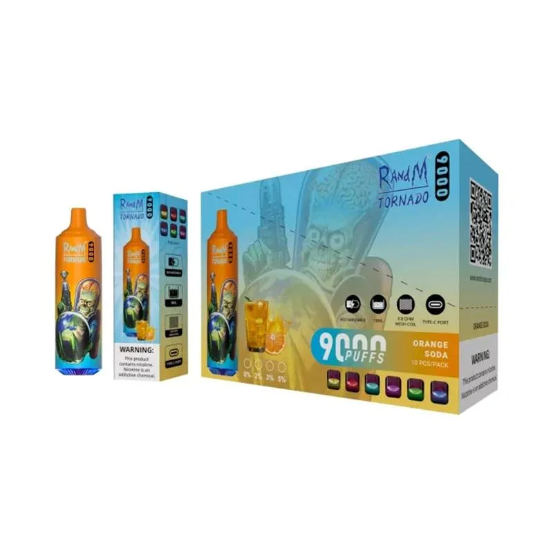 Randm Tornado 9000 Puff Ultra pour OEM 18ml E-juricy UP Au prix de gros Vapor à usage unique en maille de Vapor multi aromatisé