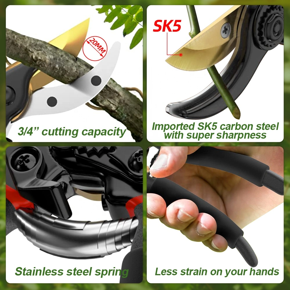 Professional Premium Titanium Bypass Pruning Shears Garden Tool