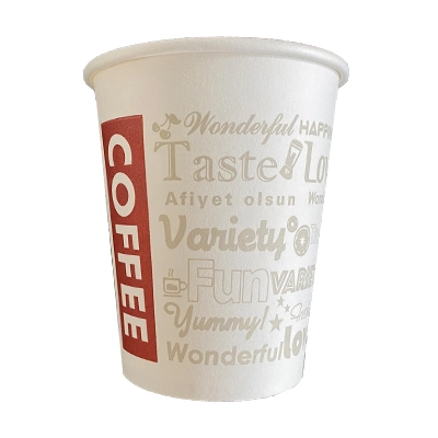 Papier jetable Cup logo PLA biodégradable épaississement personnalisé écologique la cuvette de l'eau potable de la publicité papier personnalisé 8 once Cup