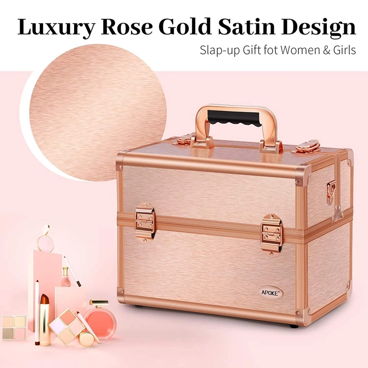 Large Portable 4-Tier Trays Makeup Cosmetic Case