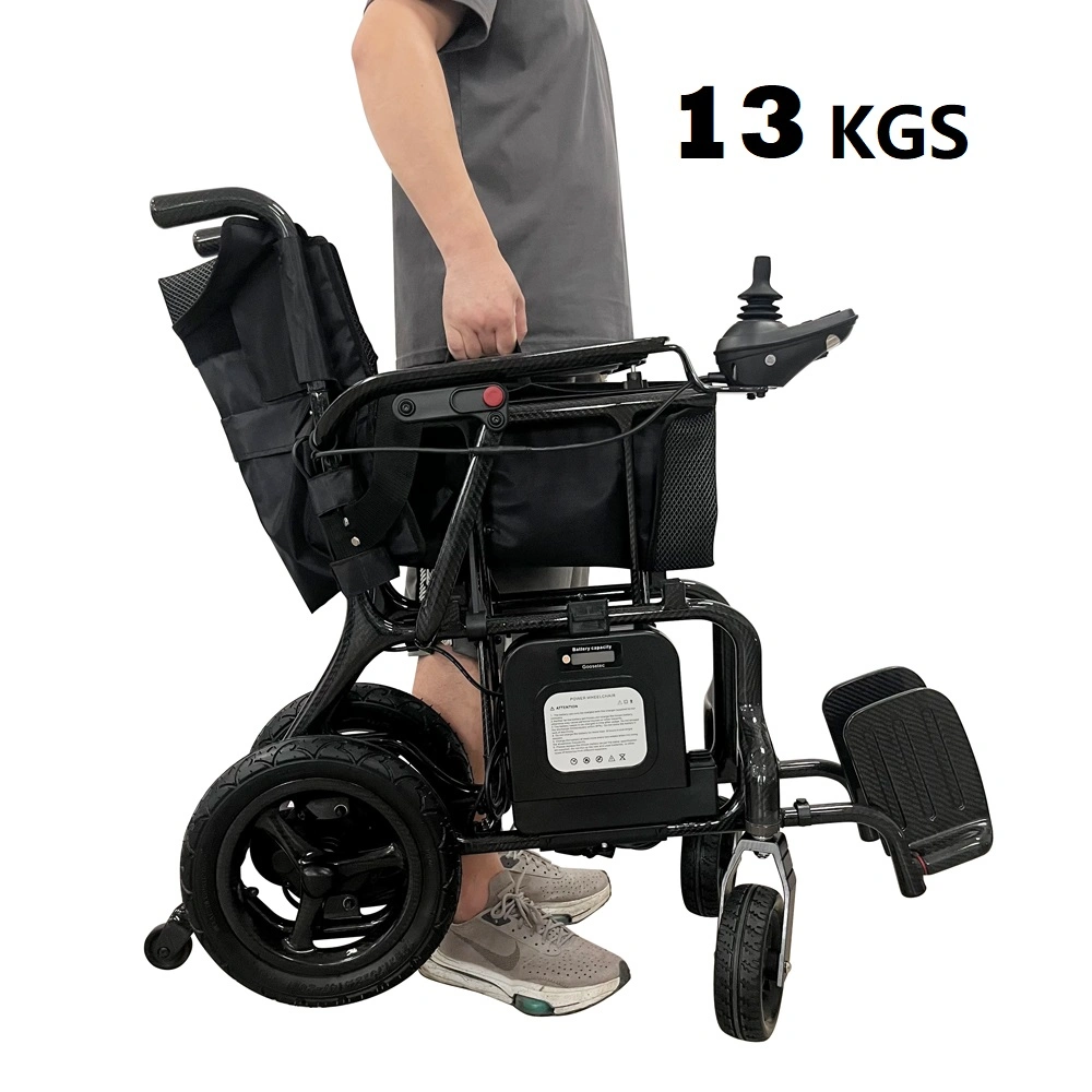 Ksm-507 Carbon Fiber Lightweight Folding Disabled Electric Motorized Wheelchair High-End Luxury Folding Power Chair