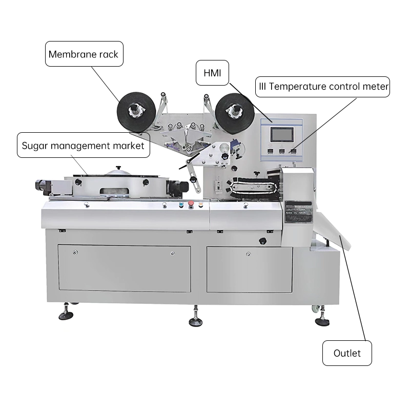 Automatische High Speed Kissen Verpackung Maschine Wasser Brot Gemüsebeutel Versiegelungsmaschine