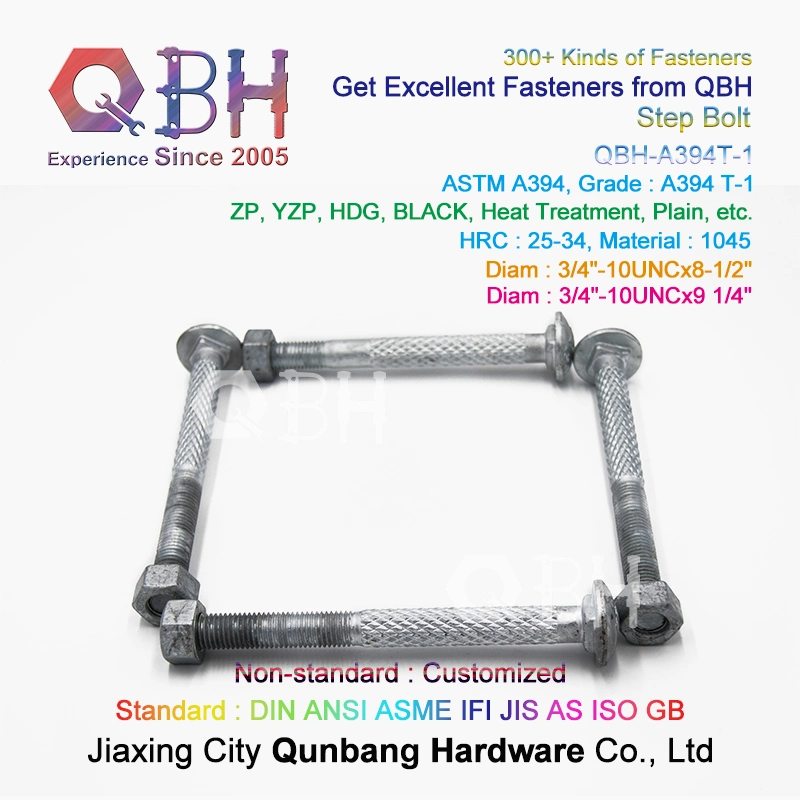 Qbh Customized Steel Structure Power Transmission Tower Annular Knurl Knurling Step Bolt Nut Spare Replace Parts Repairing Maintaining Replacements