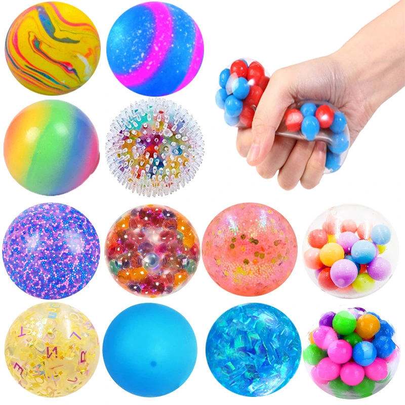 Bunte Kinder BPA frei Kinder Bubble Fidget Spielzeug 6cm weich Druck-Entlastungskugel Zusammendrücken