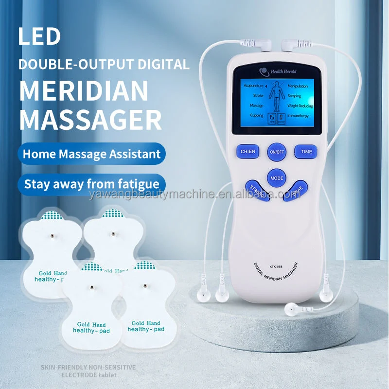 Electric Body Massager Low Frequency Pain Relief Health Herald Pulse Digital Tens Unit Therapy Machine EMS Muscle Stimulator