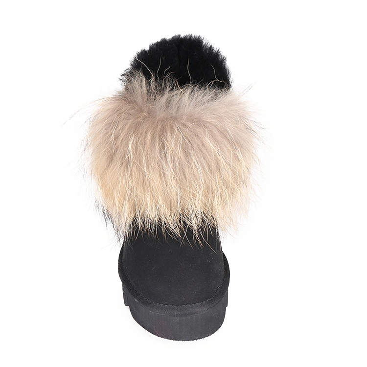 Hot Sale New Design Women Flurry Raccoon Fur Winter Outdoor Boots