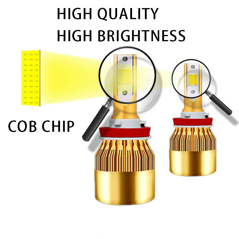 LED H1 H7 H11 Car Driving Light COB Chip 3800lm IP68 Waterproof C6 H4 LED Headlight Bulbs 36W 9005 9006