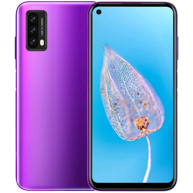 Téléphone portable étanche à grand écran A90 4 Go/64 Go double SIM violet Smart phones Super longue veille sans fil Charging Beauty Camera 6500batteries Système Mobil anti-chute