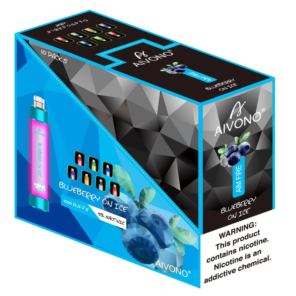 Bell Disposable Vape Pen Factory Aivono 1000 Puffs مصباح وامض LED E سيج أيلوكس E-Cigarette