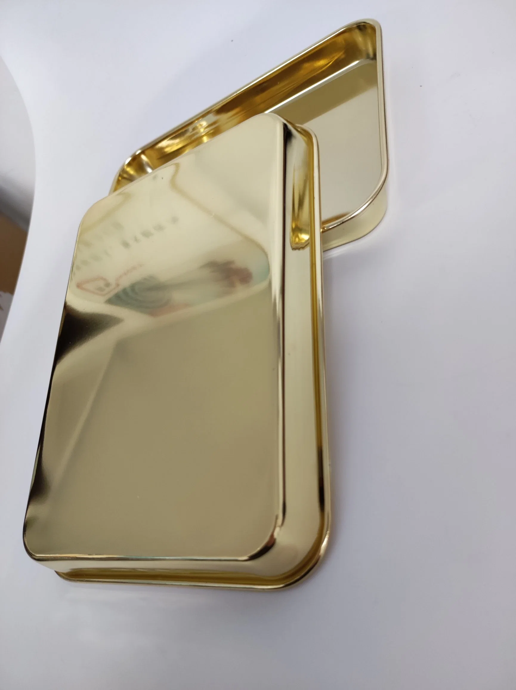 Custom Logo 1inch Mirror Polished Gold Dinner Serving Plate