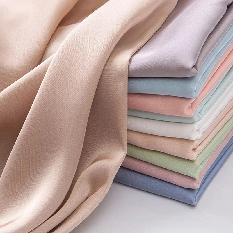 Polyester Satin Chiffon Fabric for Clothes Pajama Shirt Micro Elastic Fabric