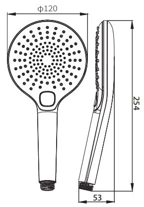 Bathroom Sanitary Shower Set 3 Positions Shower Heads Hand Shower Bathroom Shower with Liquid Silicone Rubber Nozzles & Button Switch