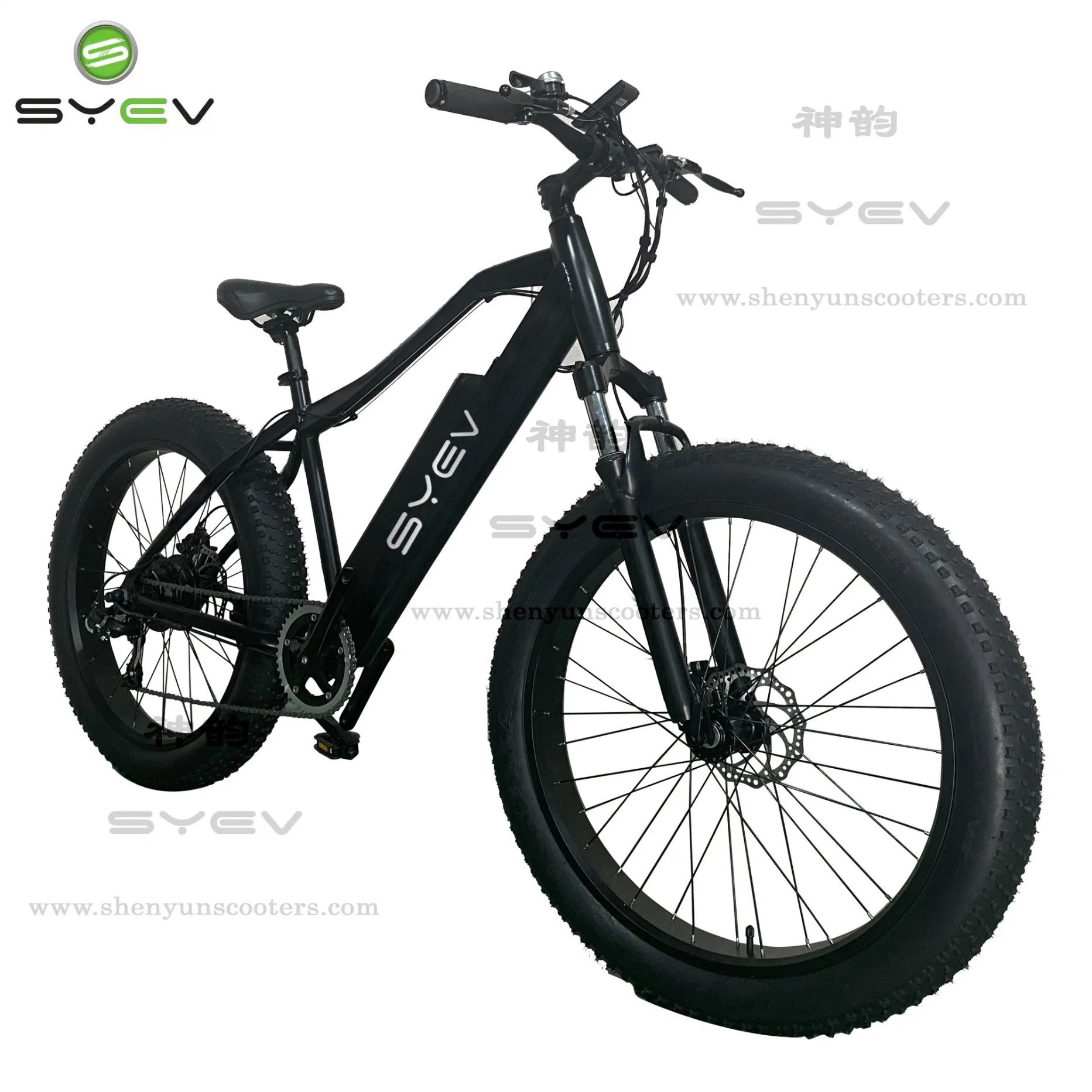 Wuxi Shenyun Factory New High Performance 26" Fat Tyre Aluminum Alloy Mountain Electric Bike for Youth