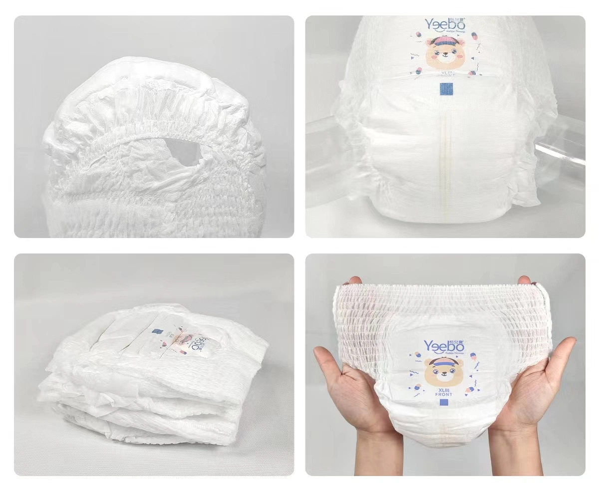 Personalização de saída disponível Diaper da SAPS tamanho do couro natural do skincare Yeebo S-3XL Fraldas descartáveis para bebé com extracto camomila