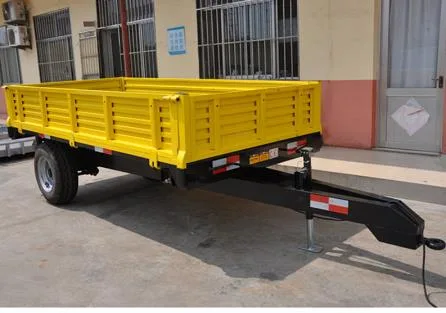 Factory Supply Tractor Mout 2t Trailer, Hydraulic Unloading Farm Trailer