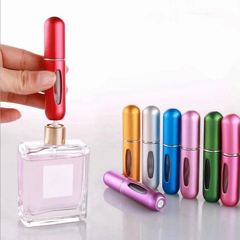 Basic Customization 5ml Small Matte Black Aluminum Metal Fragrance Atomizer Travel Portable Spray Perfume Bottle