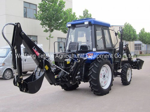 Maquinaria agrícola Telake Jardín de las cuatro ruedas Mini Tractor con cuchara de la excavadora