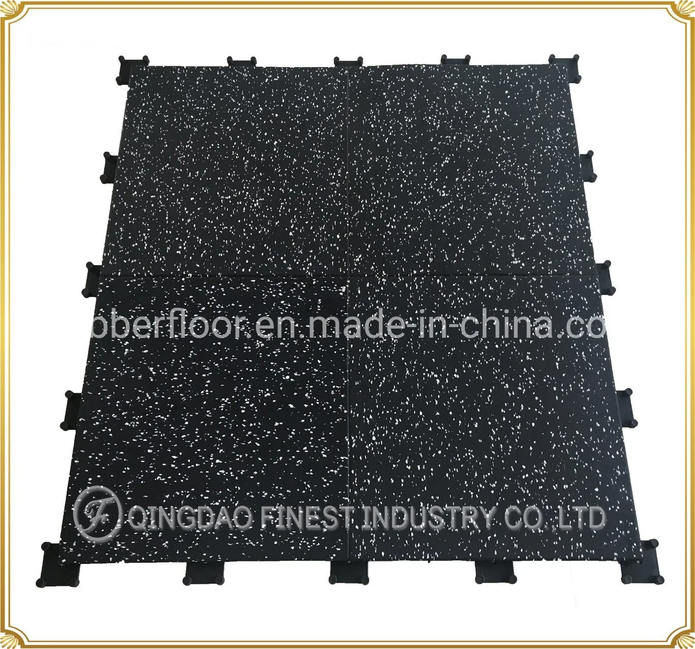 Premium New Poreless Compound EPDM Gym Rubber Floor Mat Tile Rubber Flooring with Clip for Fitness