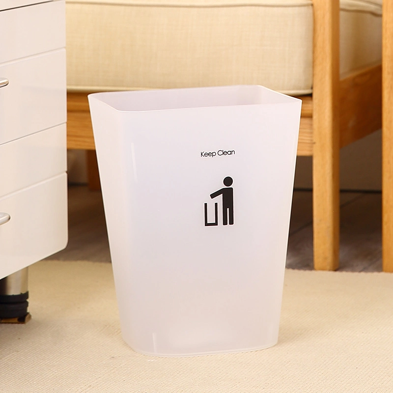 Household PP Trash Can for Bathroom Kitchen Thickness Standing Garbage Can Paper Rubbish Can 12L Plastic Trash Bin