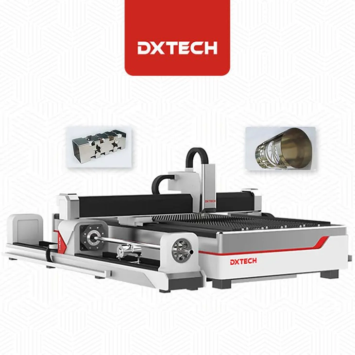 Jinan Dxtech 3000*1500 مم 1000 واط مع أنبوب وبلاط ليزر بقوة 1500 واط ماكينة قطع