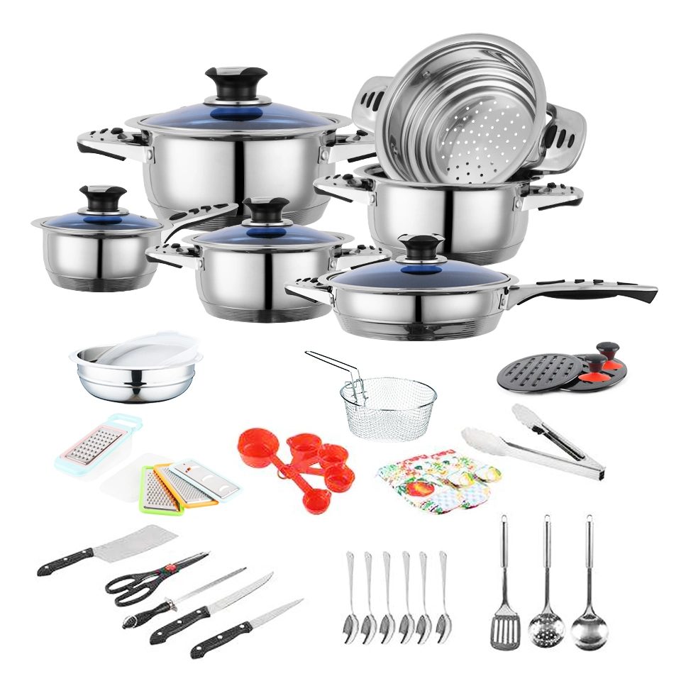 En Afrique du Sud une batterie de cuisine Set 50 52 PCS Poêle Casserole en acier inoxydable Pots et casseroles Marmite