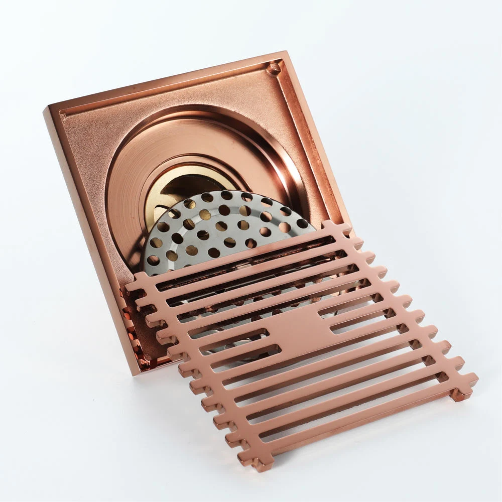 Athroom Accessories 4 Inch Anti-Odor Rose Gold Shower Floor Drain