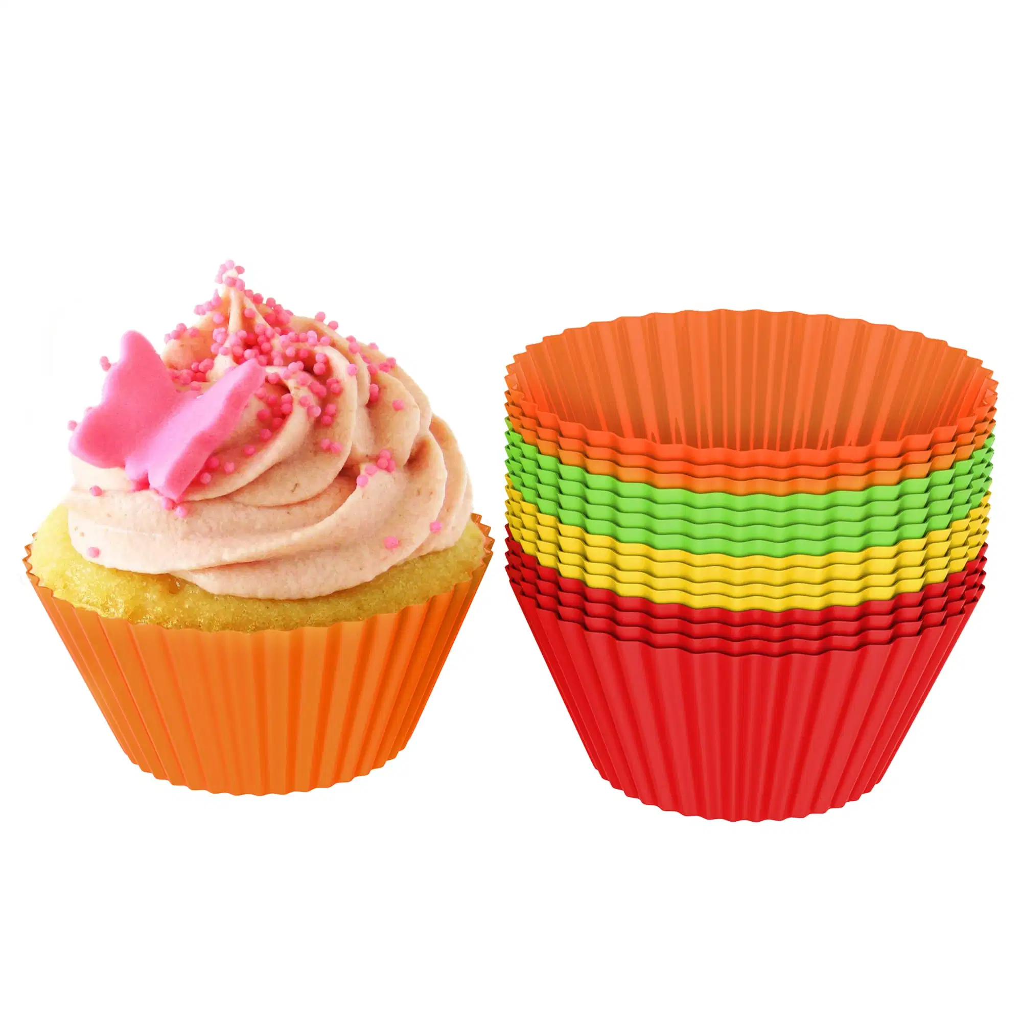 High quality/High cost performance BPA Free Kitchen Cooking Supplies Round Muffin Cupcakes Liners Reusable Silicone Cake Mould Baking