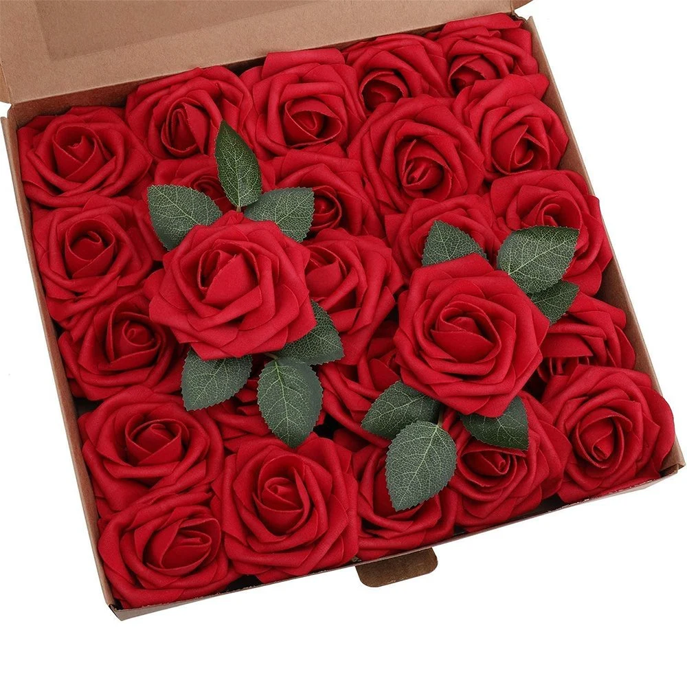 25PCS Artificial Roses Flowers for Bridal Shower Party