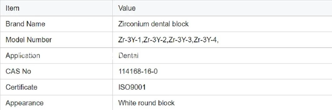 Los bloques de Zirconia multicapa de bloques de zirconio 98*10mm bloque Dental de zirconio HT