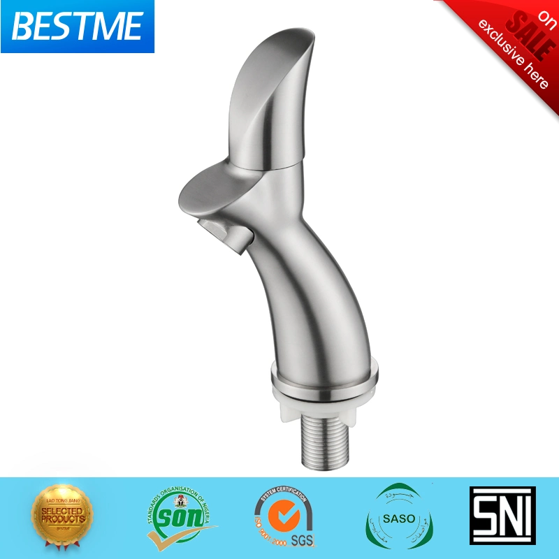 Unique Design Single Handle 304 Stainless Steel Satin Surface Basin Faucet (Bns-B1011)