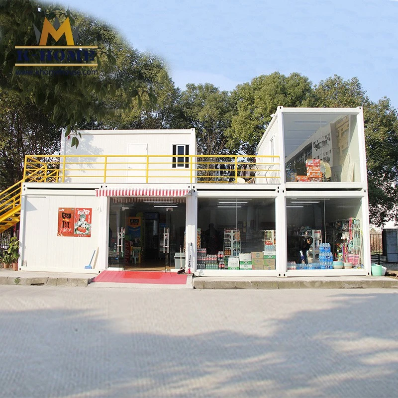 2 Storey Rooftop Glass Wall Prefabricated Container Store