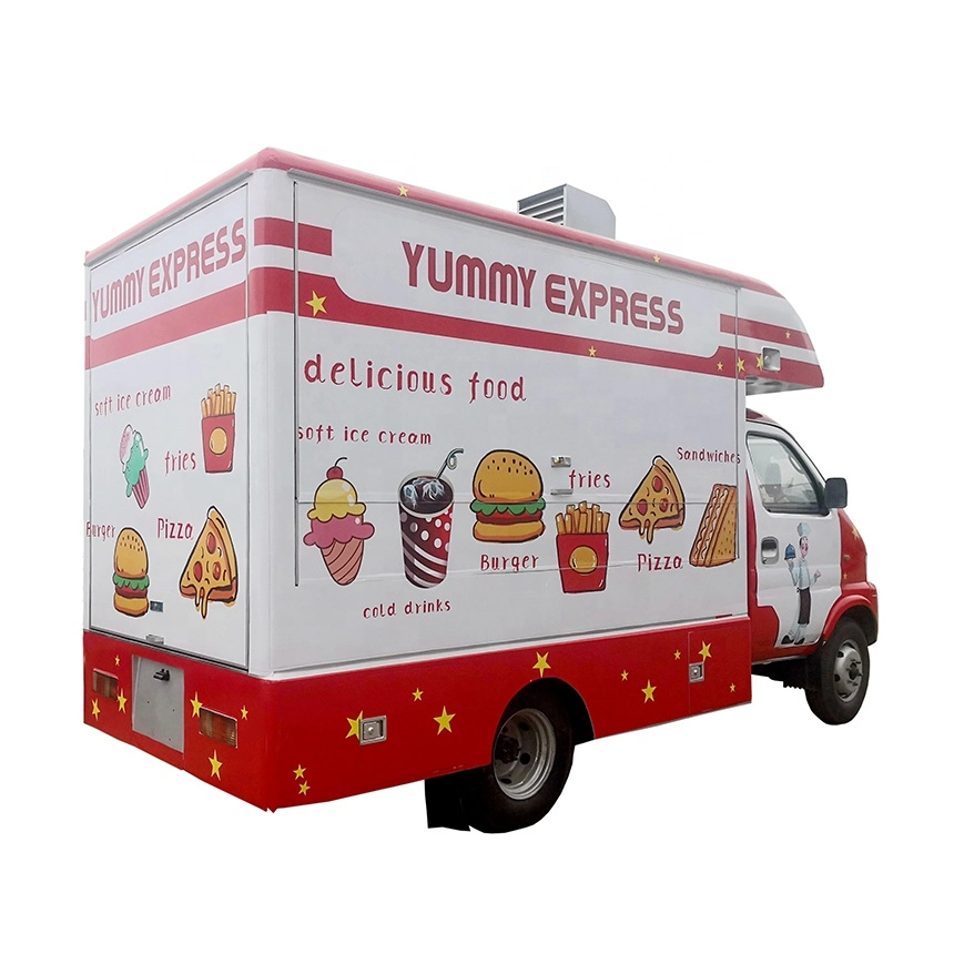 Outdoor Mobile Kitchen Fast Food Truck with Cooking Equipment for Selling Hot Drink and Food on The Street