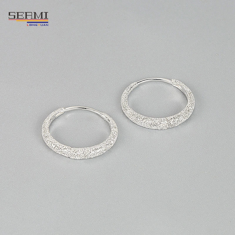 925 Silver Circle Flash Sand Star River Ear Buckle Wholesale/Supplier