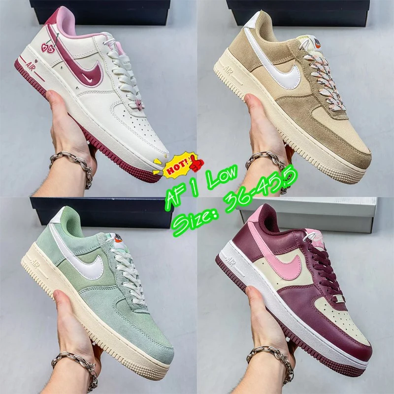 Tendencia al por mayor Zapatillas de skate bajas Unisex AF1 Hombre Sneakers Deportes de señoras