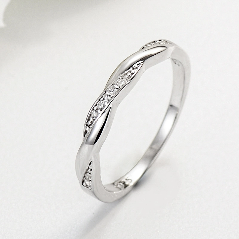 Wholesale/Supplier Sterling Silver Jewelry Simple Twist Ring for Man and Woman Valentine's Gift