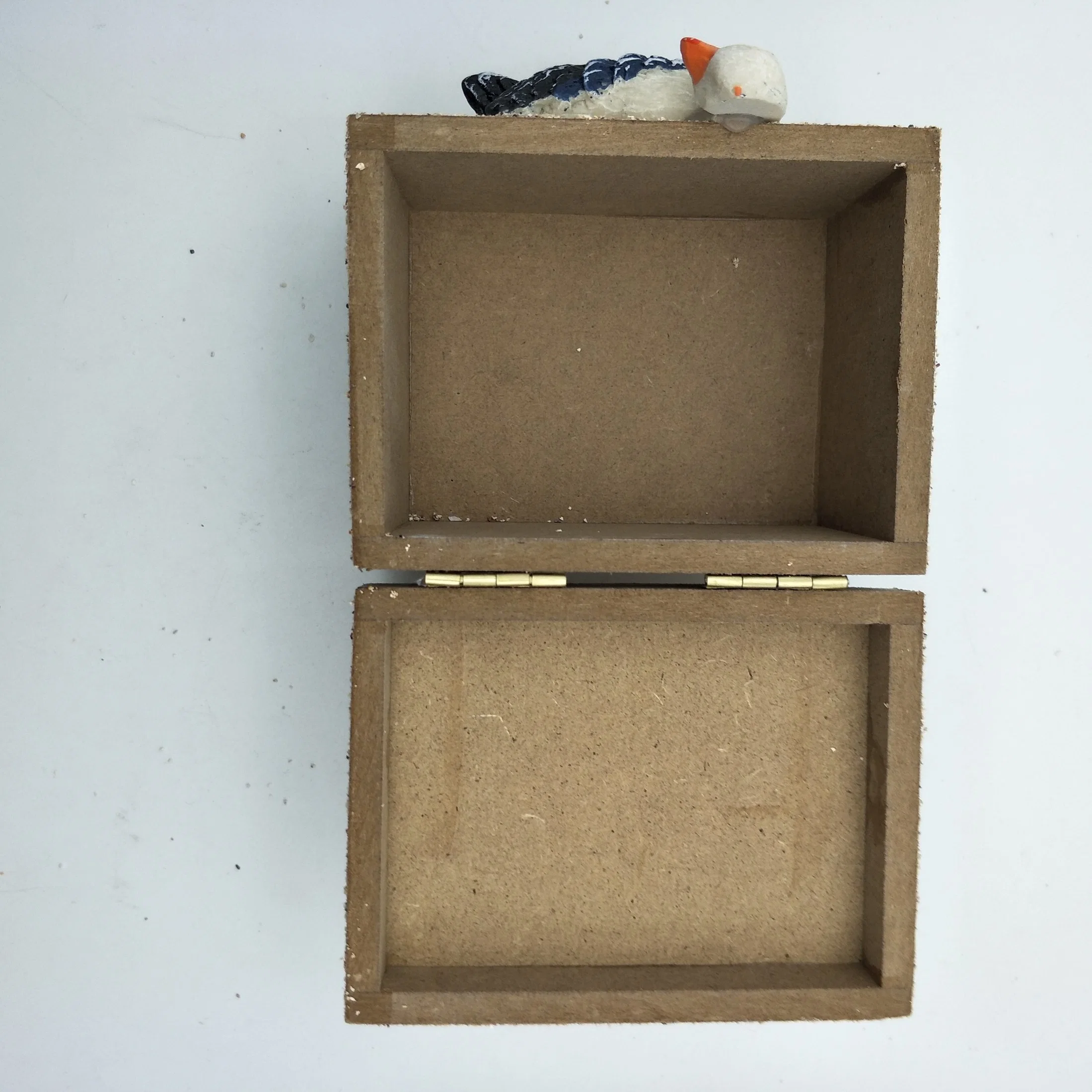 Wooden Decorative Box with a Single Seabird