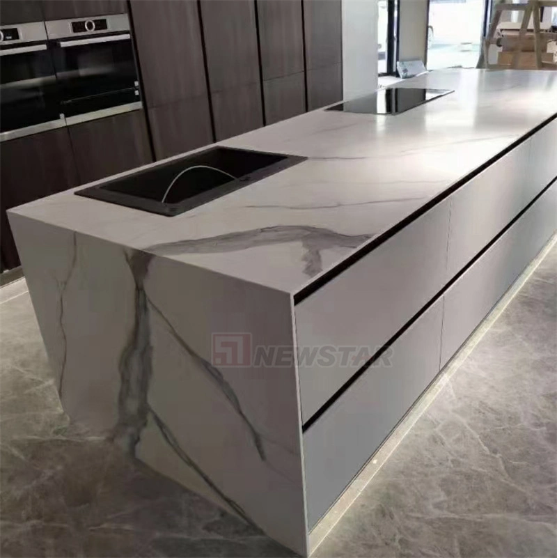 Newstar Carrara White Fish Belly White Rock Board Kitchen Counter Panel Home Decoration Stone Cabinet Countertops