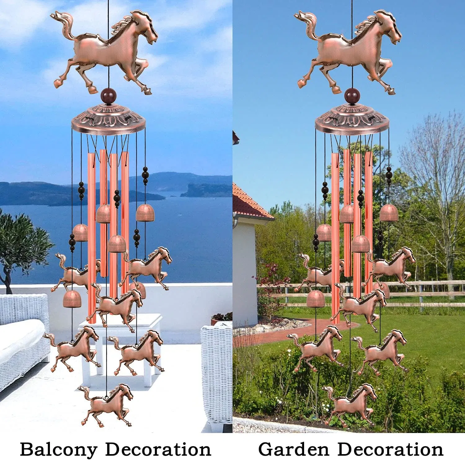 Wind Chimes caballo al aire libre, Memorial de la campanilla del viento, regalo