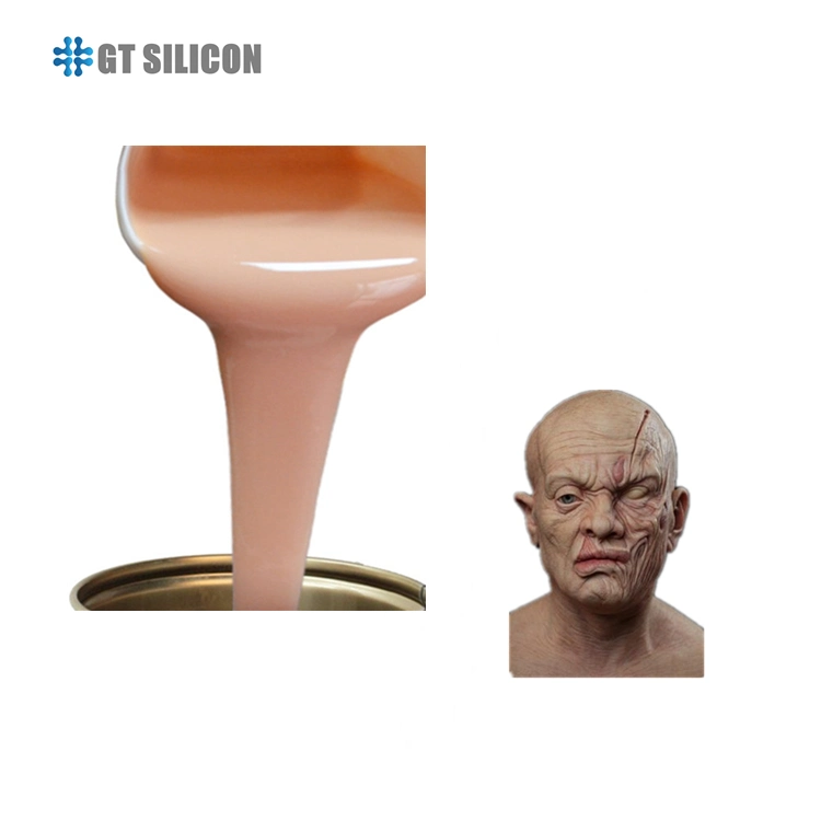 Silicone pele máscaras humana vazamento de líquido de cura de platina de borracha de Silicone Grau de Segurança