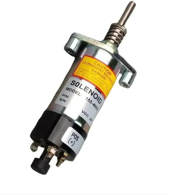 12V/24V 155-4653/155-4654 Electroválvula de corte de combustible para E330b E330c E330 3306 piezas de repuesto de la excavadora de motor