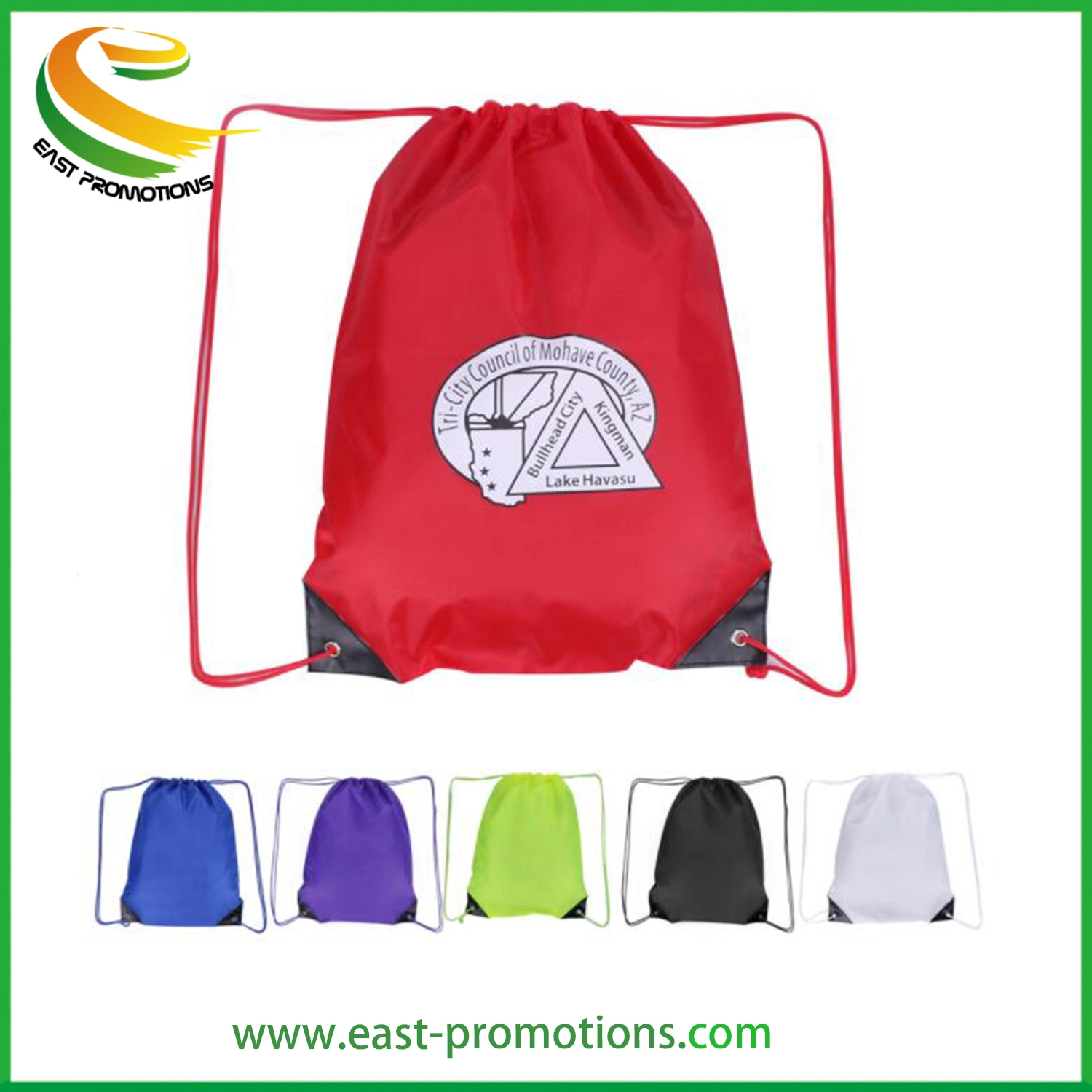 Custom Waterproof Polyester Drawstring Bag Sports Shoe Bag for Promotional Gifts