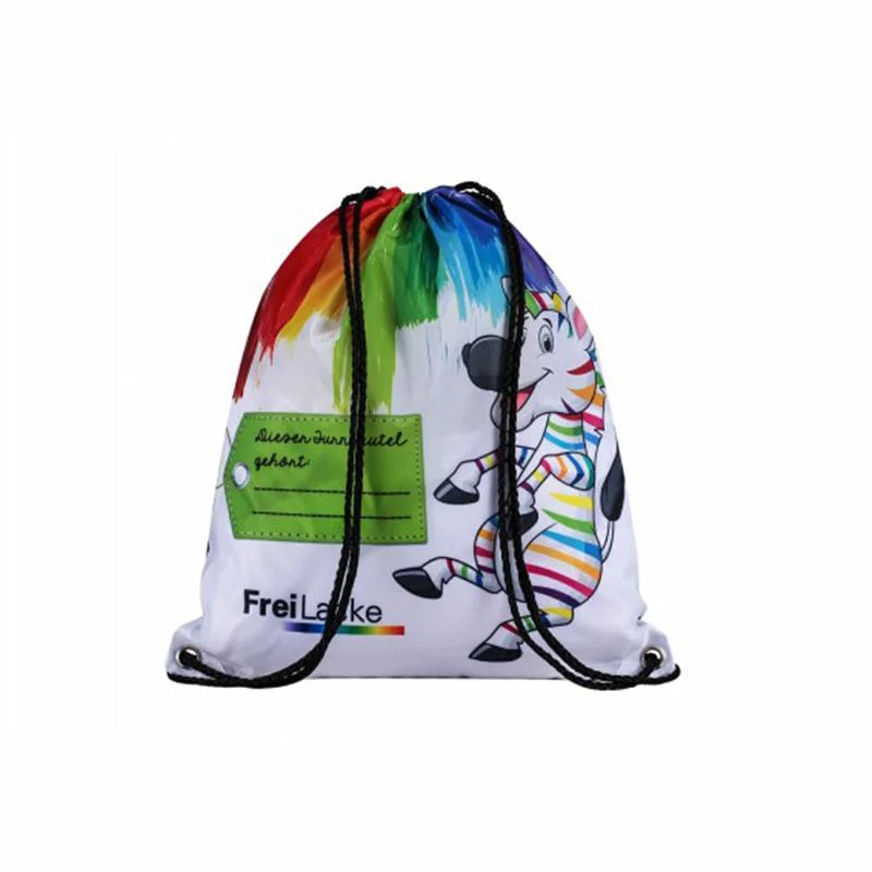 Moda promocional personalizado reciclado Tejido de poliéster 210D de la escuela Cordón Mochila mochila