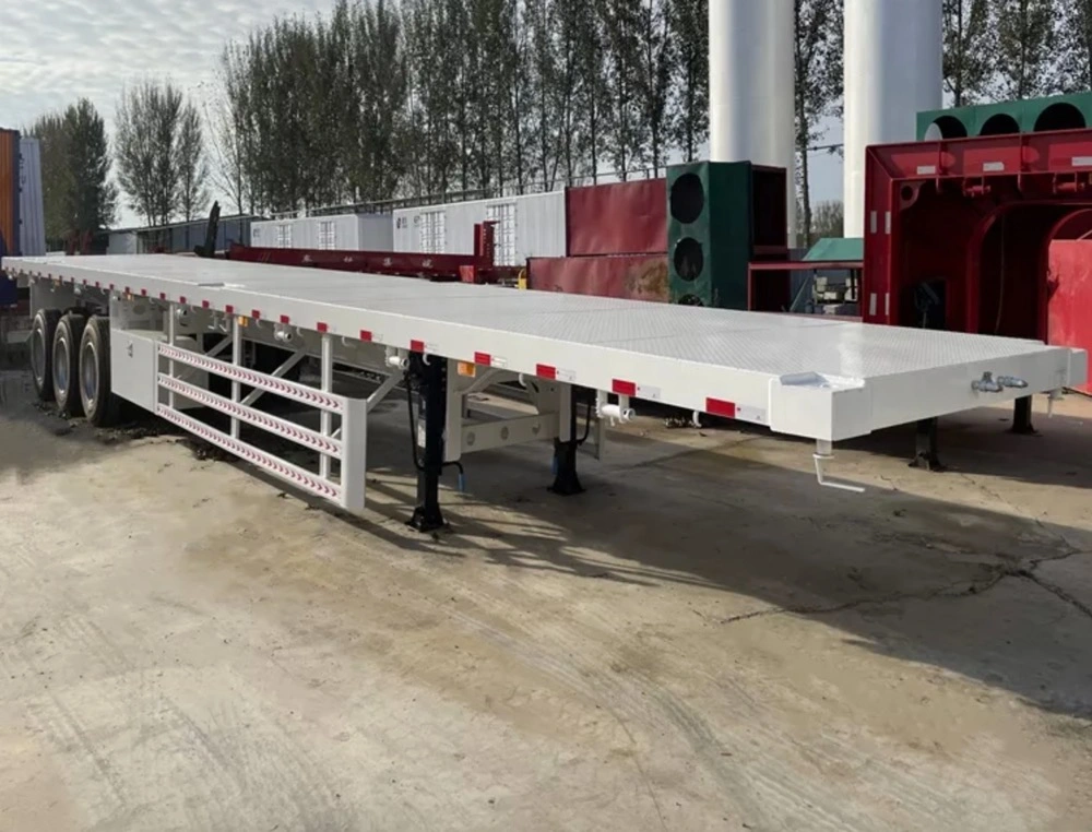 3 ejes 20ft de superficie plana de 40 pies recipiente Semi Trailer