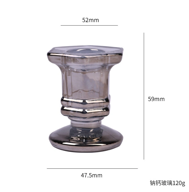 Grey Glass Candle Holder Glass Candle Jar Glassware for Wedding Hotel