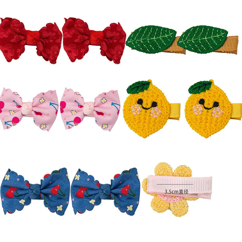 Dessin animé pinces à cheveux en crochet en maille de forme de crochet fruit fleur bec de canard animal Pince barrettes serre-tête enfants ensemble de goupilles en U pour enfants