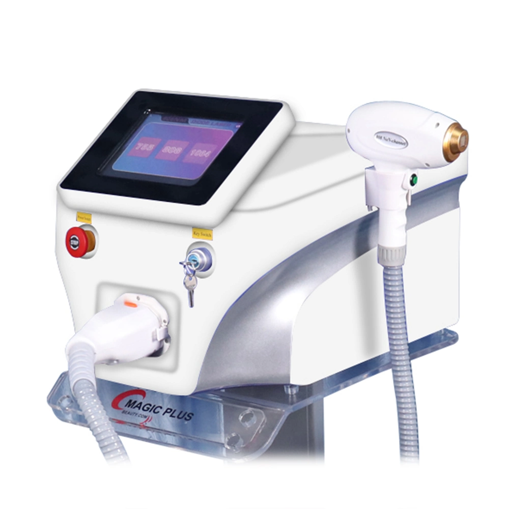 Multifuncional portable trois longueurs d'onde 808nm laser Diode RF opt Beauté Machine