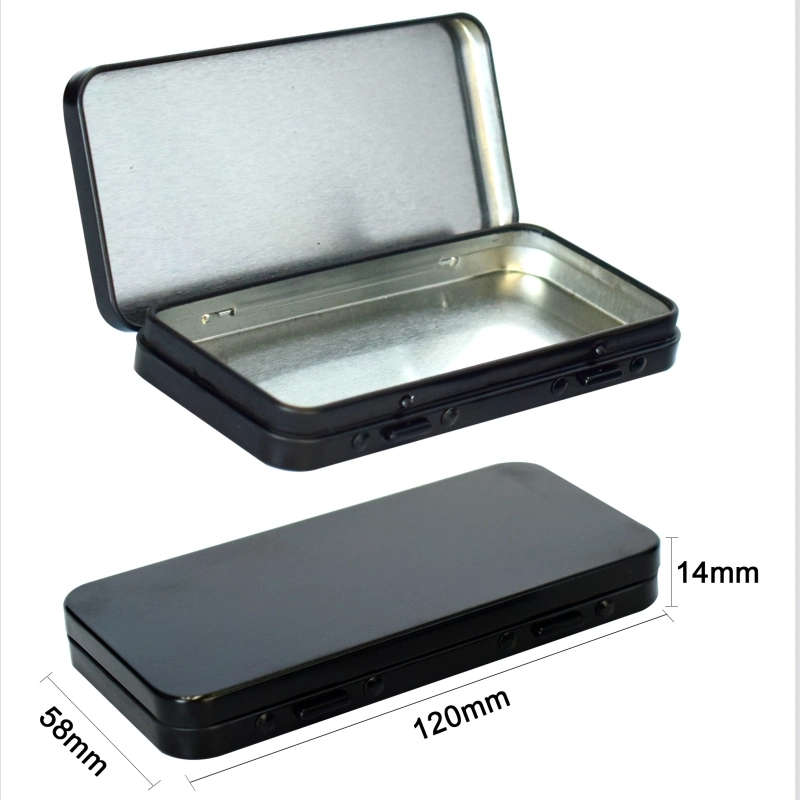 Airtight Child Resistant Tins Small Pre Rolled Tin - Child Resistant - Black Pre Rolling Metal Tin Case with Custom Design